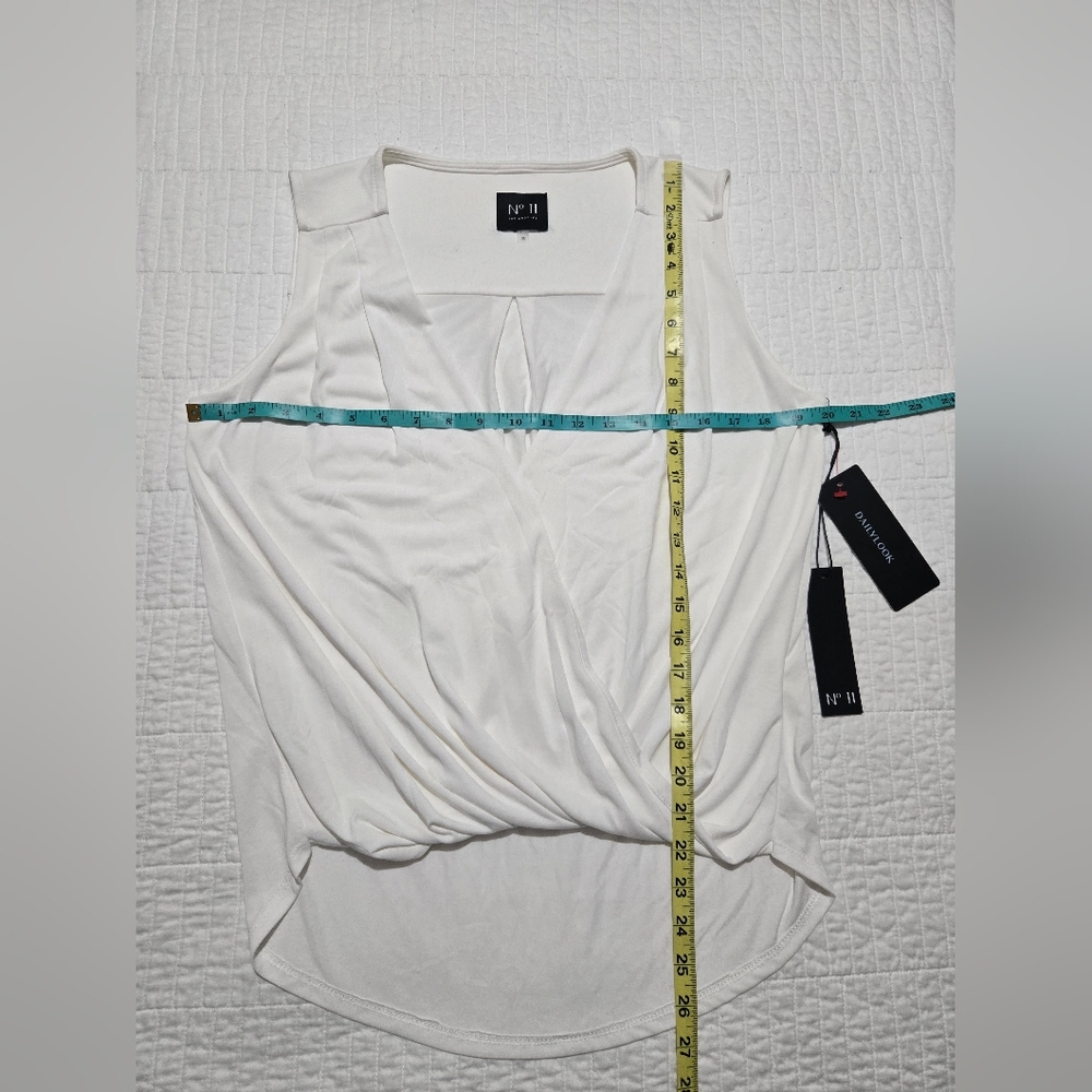 Sleeveless White Surplice Wrap Camisole - Picture 5 of 6